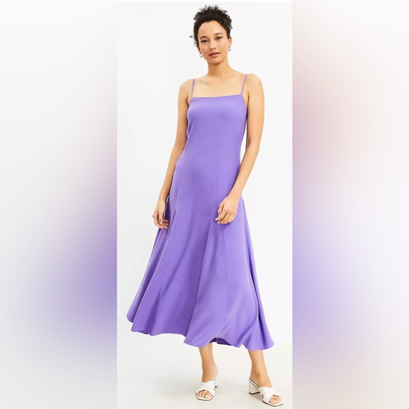 NWT Loft Crepe Slit Maxi Dress in Lavender - Picture 1 of 8
